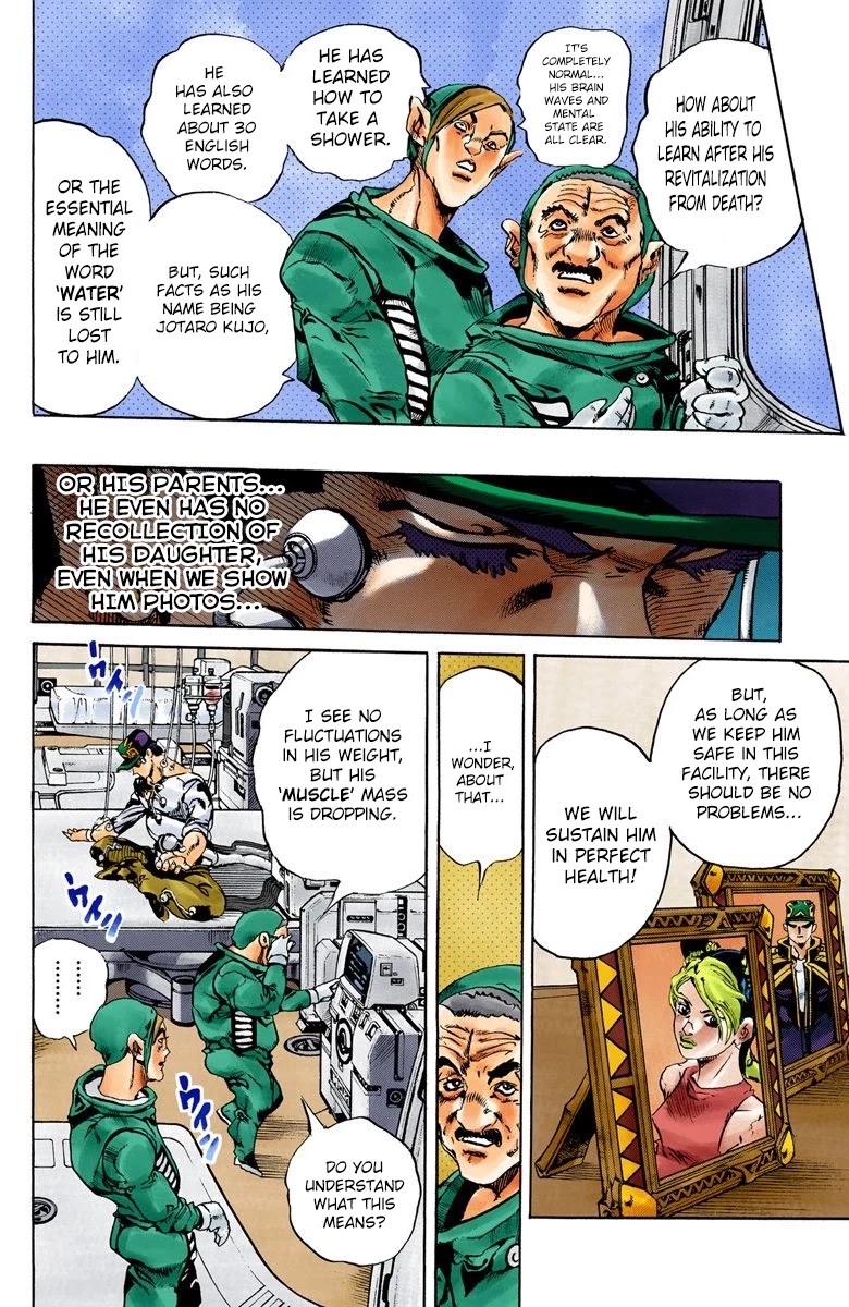 JoJo's Bizarre Adventure Part 6 - Stone Ocean (Official Colored) Chapter 75 page 3 - Chapter 75: Father: Jotaro Kujo; Daughter: Jolyne Cujoh