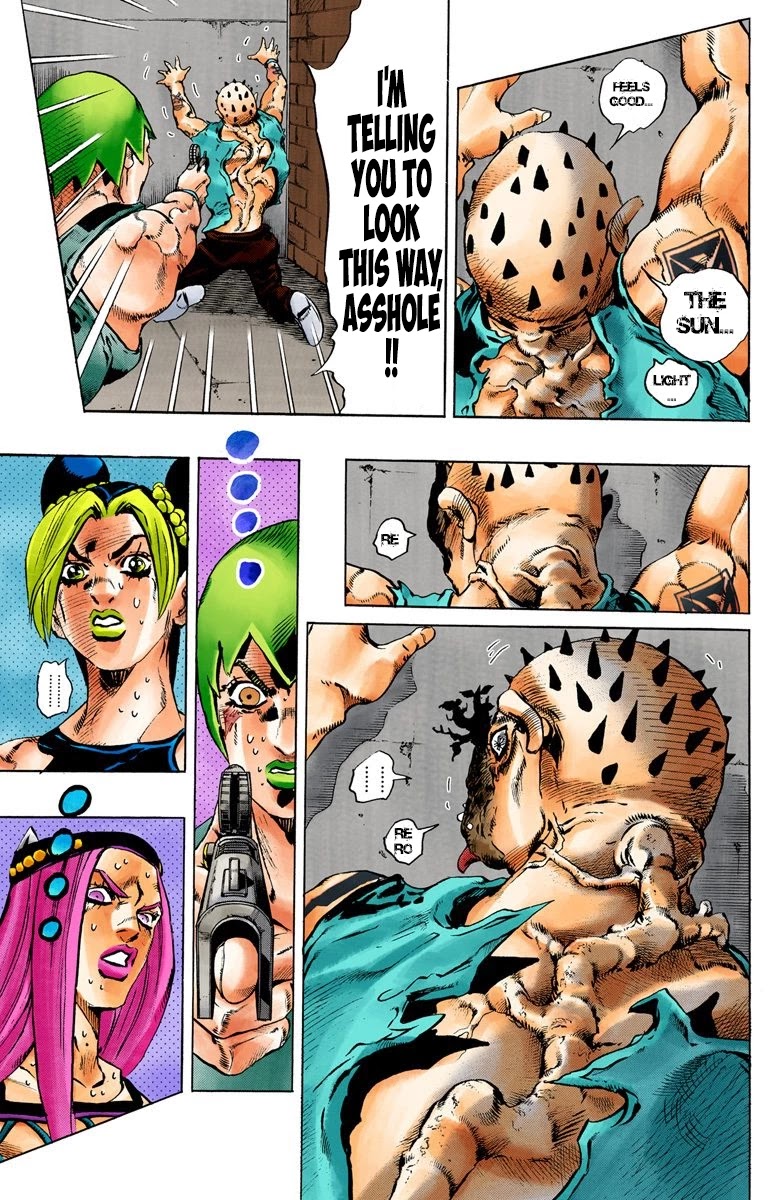 JoJo's Bizarre Adventure Part 6 - Stone Ocean (Official Colored) Chapter 76 page 11 - Chapter 76: A Green Birth Part 1