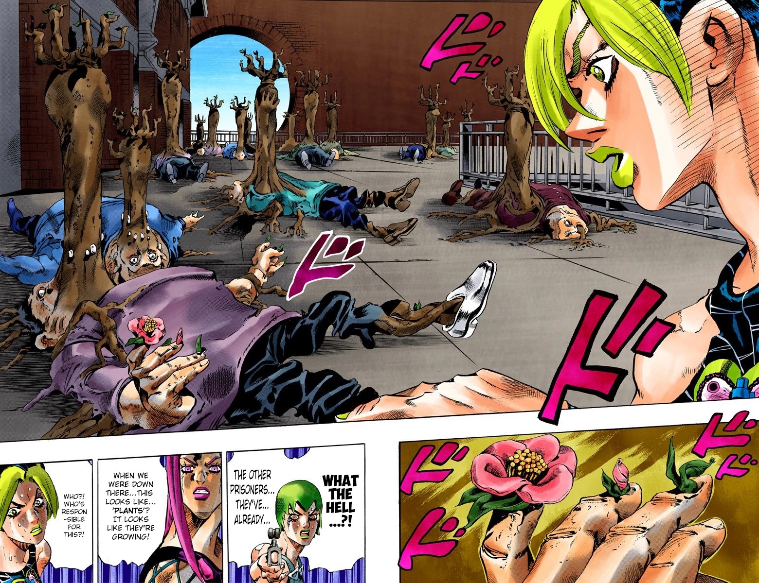 JoJo's Bizarre Adventure Part 6 - Stone Ocean (Official Colored) Chapter 76 page 15 - Chapter 76: A Green Birth Part 1