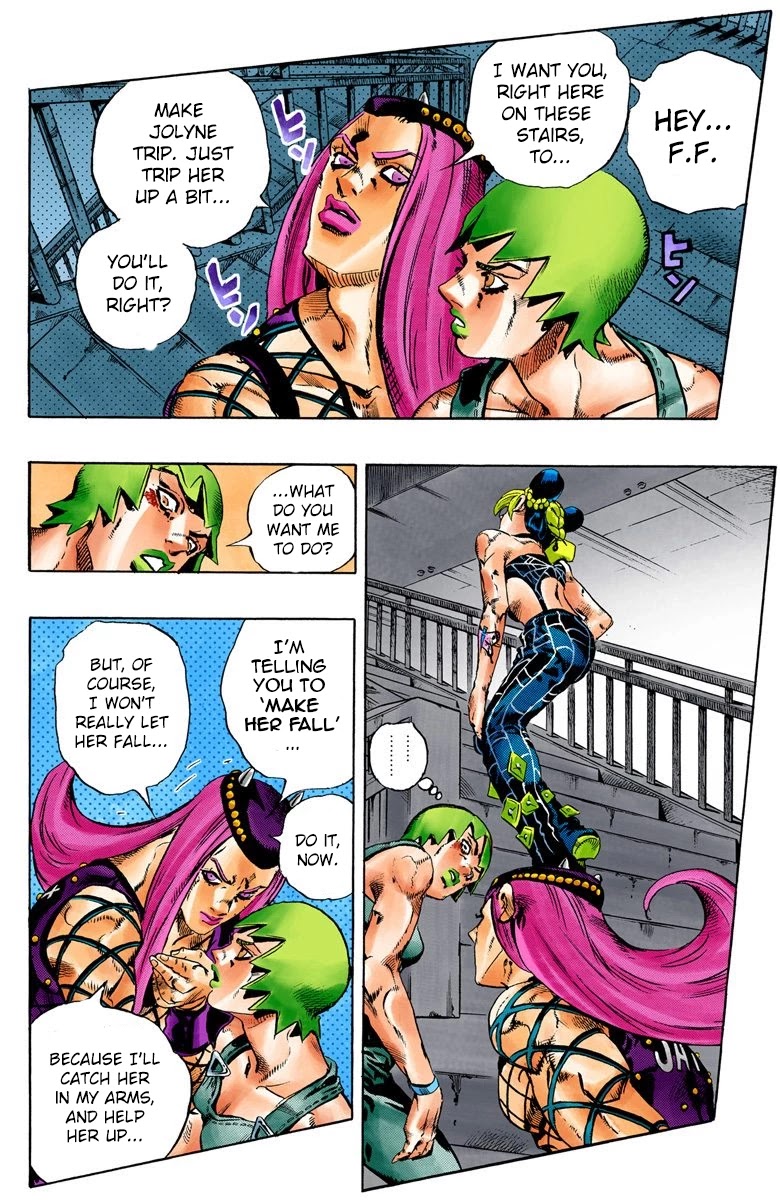 JoJo's Bizarre Adventure Part 6 - Stone Ocean (Official Colored) Chapter 76 page 2 - Chapter 76: A Green Birth Part 1