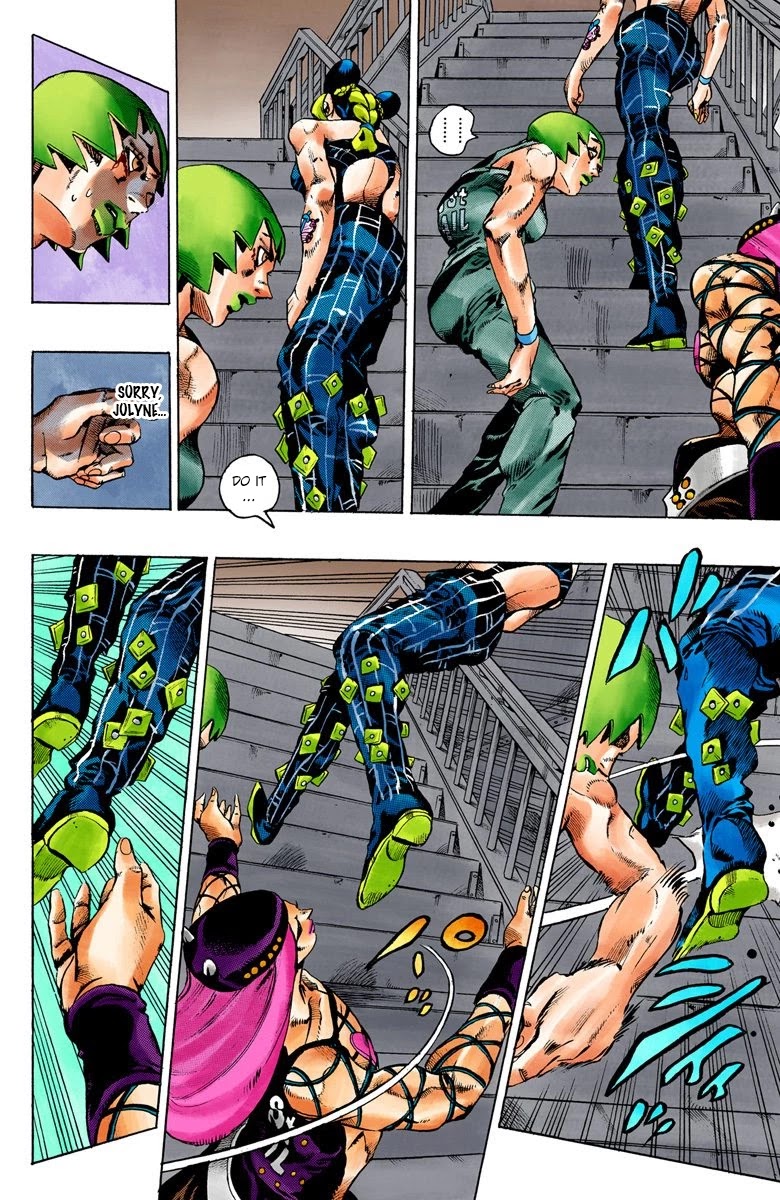 JoJo's Bizarre Adventure Part 6 - Stone Ocean (Official Colored) Chapter 76 page 4 - Chapter 76: A Green Birth Part 1