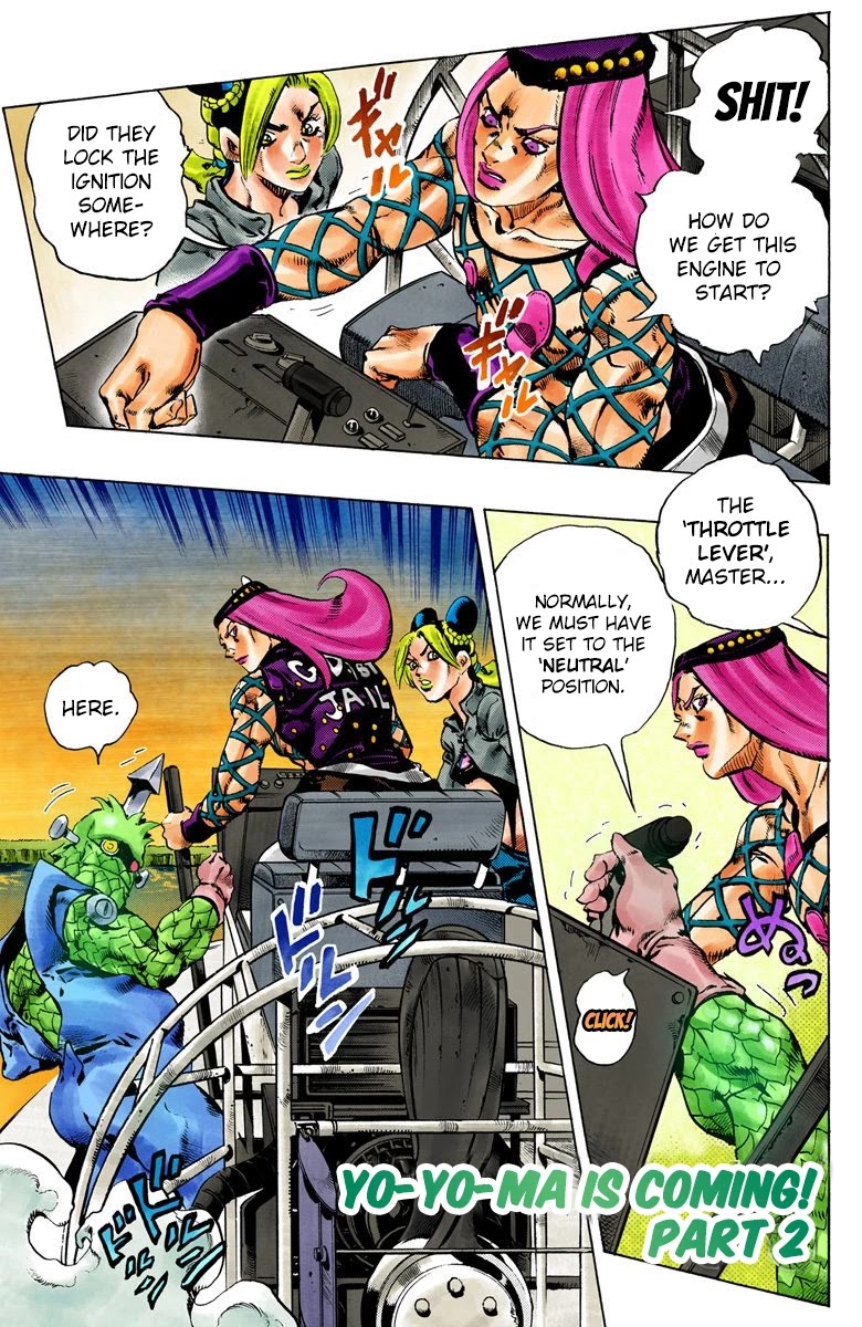 JoJo's Bizarre Adventure Part 6 - Stone Ocean (Official Colored) Chapter 79 page 2 - Chapter 79: Yo-Yo-Ma Is Coming! Part 2