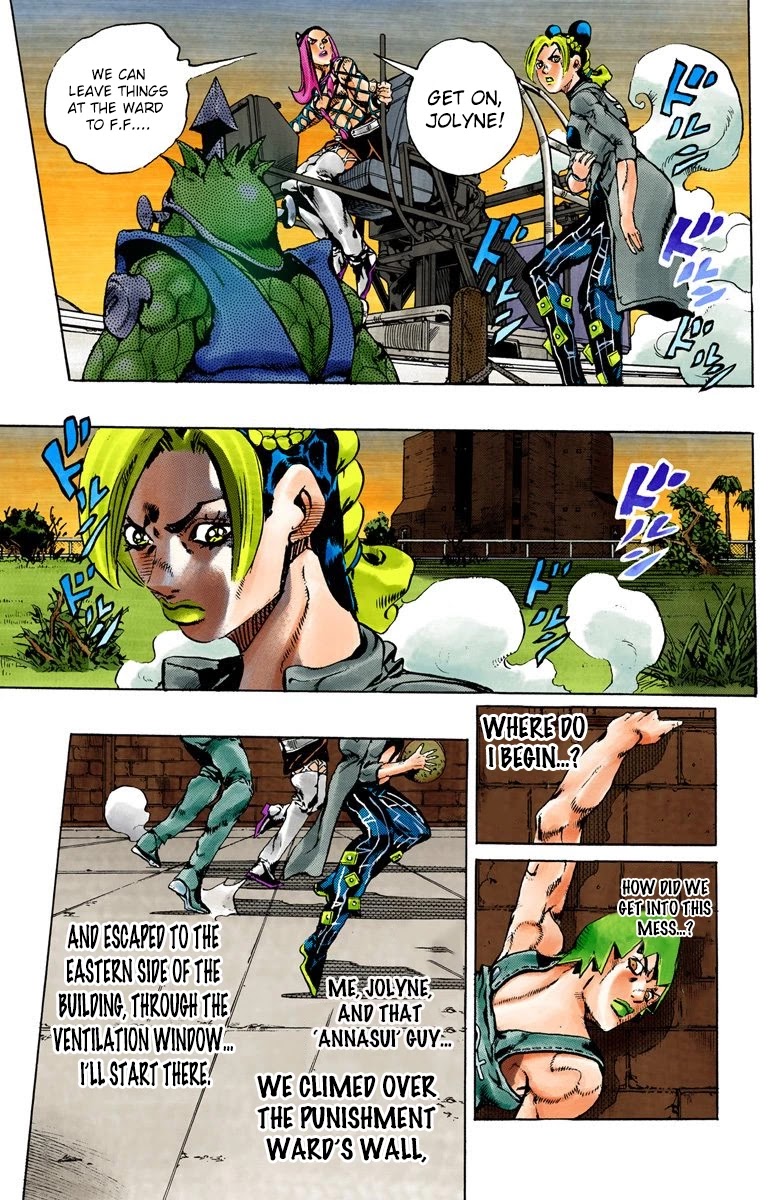 JoJo's Bizarre Adventure Part 6 - Stone Ocean (Official Colored) Chapter 79 page 5 - Chapter 79: Yo-Yo-Ma Is Coming! Part 2