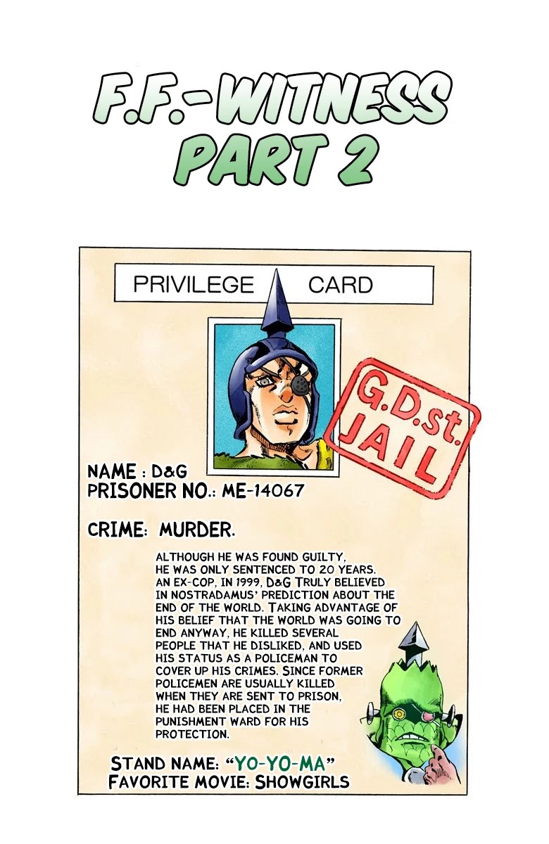 JoJo's Bizarre Adventure Part 6 - Stone Ocean (Official Colored) Chapter 84 page 2 - Chapter 84: F.F. - Witness Part 2