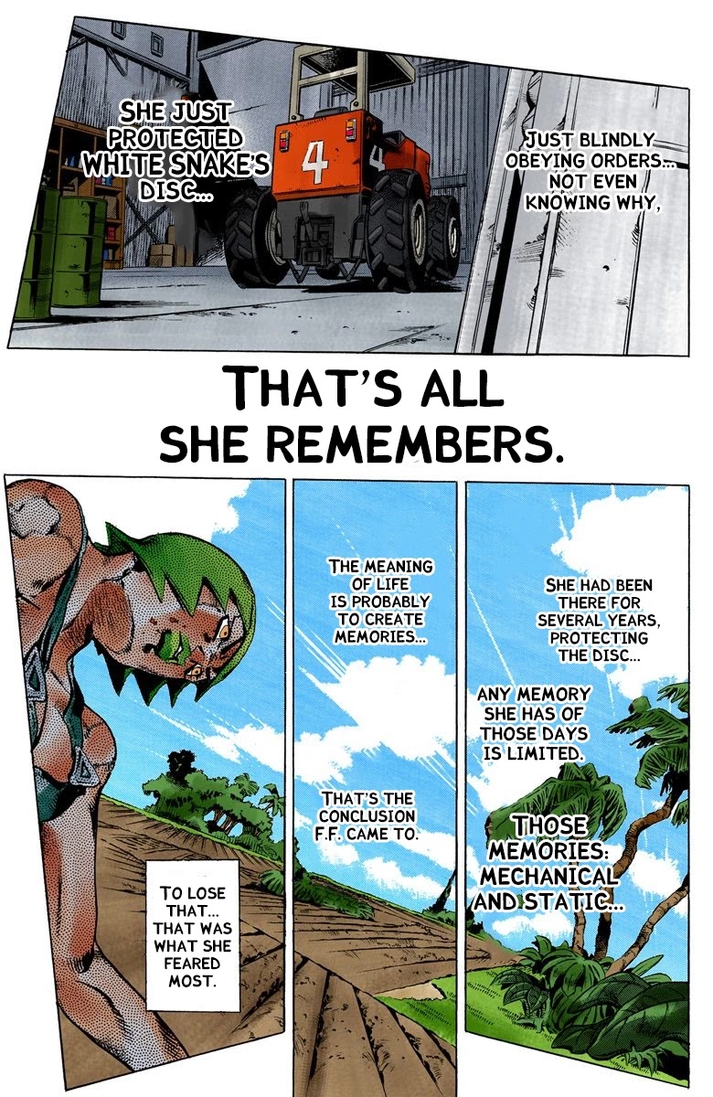 JoJo's Bizarre Adventure Part 6 - Stone Ocean (Official Colored) Chapter 85 page 4 - Chapter 85: Awaken Part 1