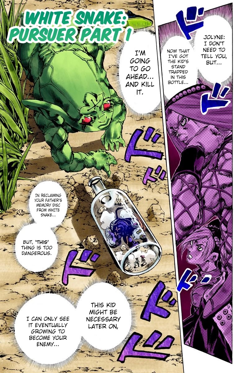 JoJo's Bizarre Adventure Part 6 - Stone Ocean (Official Colored) Chapter 89 page 2 - Chapter 89: White Snake: Pursuer Part 1