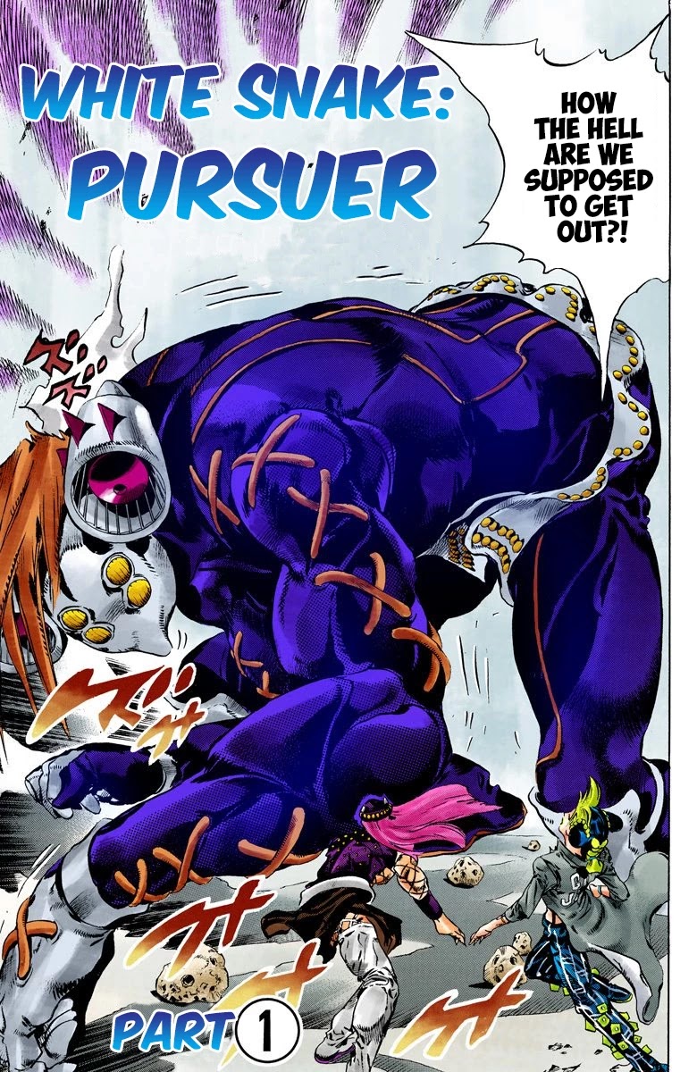 JoJo's Bizarre Adventure Part 6 - Stone Ocean (Official Colored) Chapter 89 page 4 - Chapter 89: White Snake: Pursuer Part 1