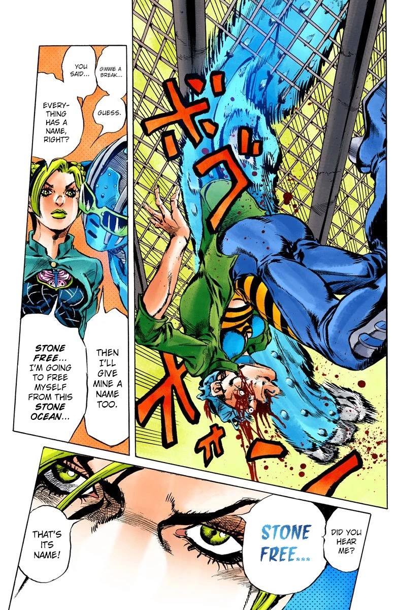 JoJo's Bizarre Adventure Part 6 - Stone Ocean (Official Colored) Chapter 9 page 18 - Chapter 9: Stone Free Part 2