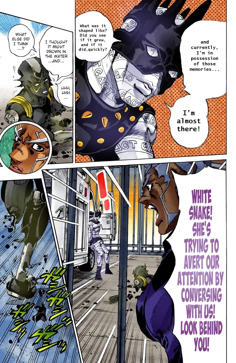 JoJo's Bizarre Adventure Part 6 - Stone Ocean (Official Colored) Chapter 90 page 11 - Chapter 90: White Snake: Pursuer Part 2