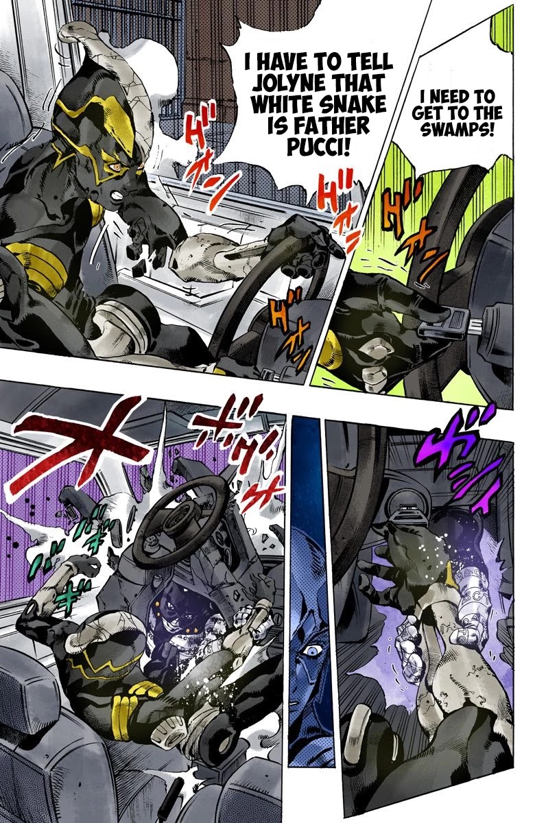 JoJo's Bizarre Adventure Part 6 - Stone Ocean (Official Colored) Chapter 90 page 3 - Chapter 90: White Snake: Pursuer Part 2