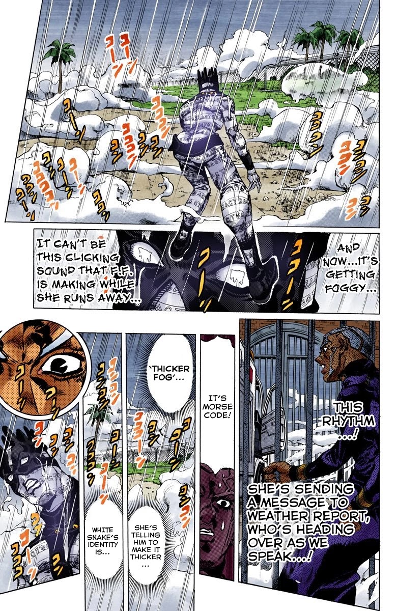JoJo's Bizarre Adventure Part 6 - Stone Ocean (Official Colored) Chapter 91 page 11 - Chapter 91: White Snake: Pursuer Part 3
