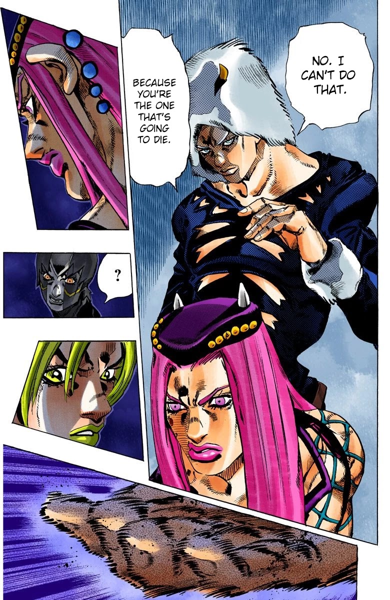 JoJo's Bizarre Adventure Part 6 - Stone Ocean (Official Colored) Chapter 92 page 13 - Chapter 92: White Snake: Pursuer Part 4