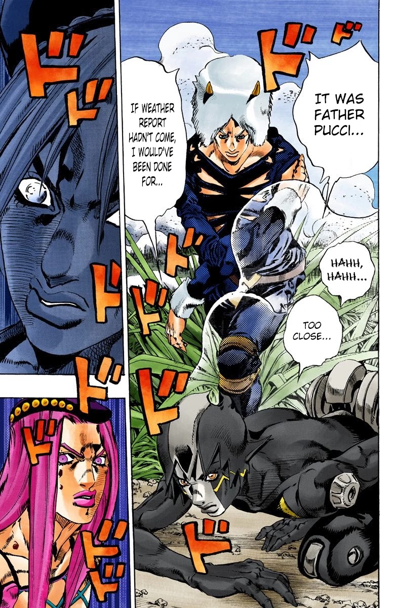 JoJo's Bizarre Adventure Part 6 - Stone Ocean (Official Colored) Chapter 92 page 7 - Chapter 92: White Snake: Pursuer Part 4