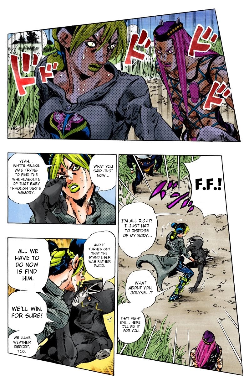 JoJo's Bizarre Adventure Part 6 - Stone Ocean (Official Colored) Chapter 92 page 8 - Chapter 92: White Snake: Pursuer Part 4
