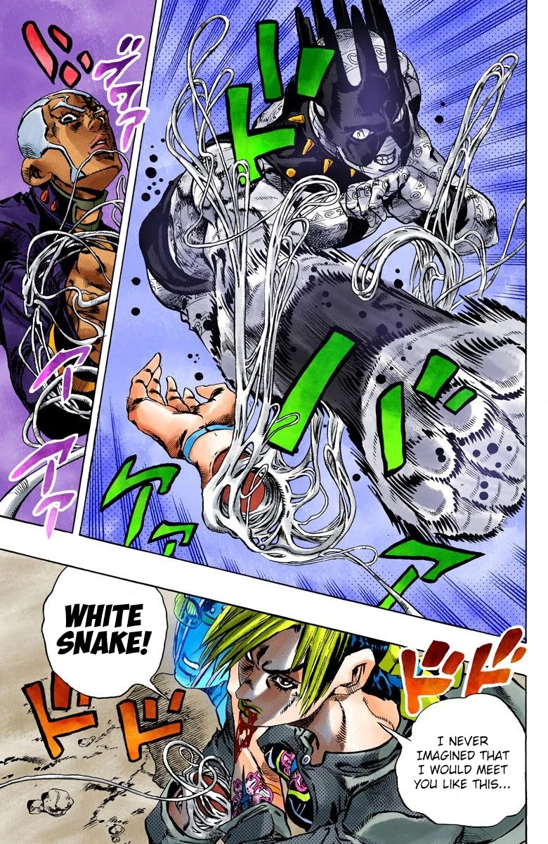JoJo's Bizarre Adventure Part 6 - Stone Ocean (Official Colored) Chapter 93 page 6 - Chapter 93: White Snake: Pursuer Part 5