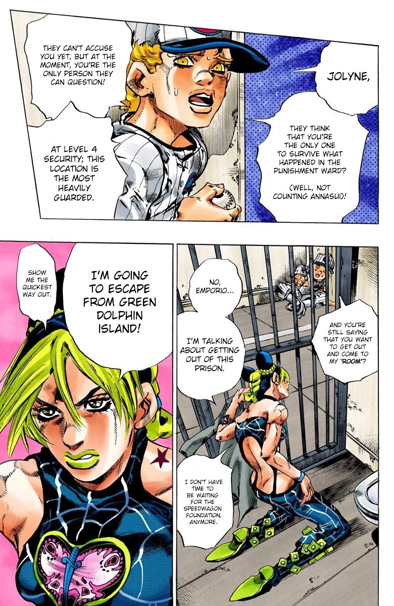 JoJo's Bizarre Adventure Part 6 - Stone Ocean (Official Colored) Chapter 96 page 12 - Chapter 96: Jail House Lock! Part 1