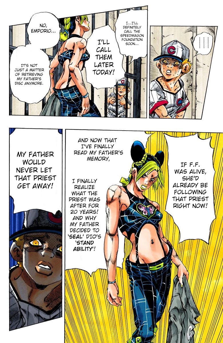 JoJo's Bizarre Adventure Part 6 - Stone Ocean (Official Colored) Chapter 96 page 13 - Chapter 96: Jail House Lock! Part 1