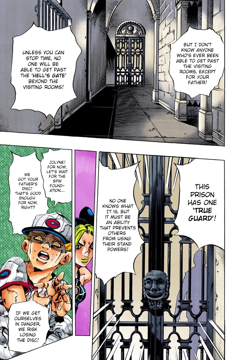 JoJo's Bizarre Adventure Part 6 - Stone Ocean (Official Colored) Chapter 96 page 16 - Chapter 96: Jail House Lock! Part 1