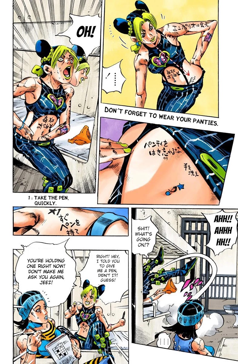 JoJo's Bizarre Adventure Part 6 - Stone Ocean (Official Colored) Chapter 97 page 14 - Chapter 97: Jail House Lock! Part 2