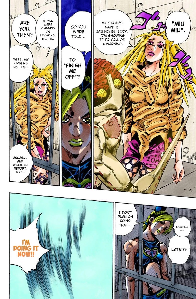 JoJo's Bizarre Adventure Part 6 - Stone Ocean (Official Colored) Chapter 97 page 3 - Chapter 97: Jail House Lock! Part 2