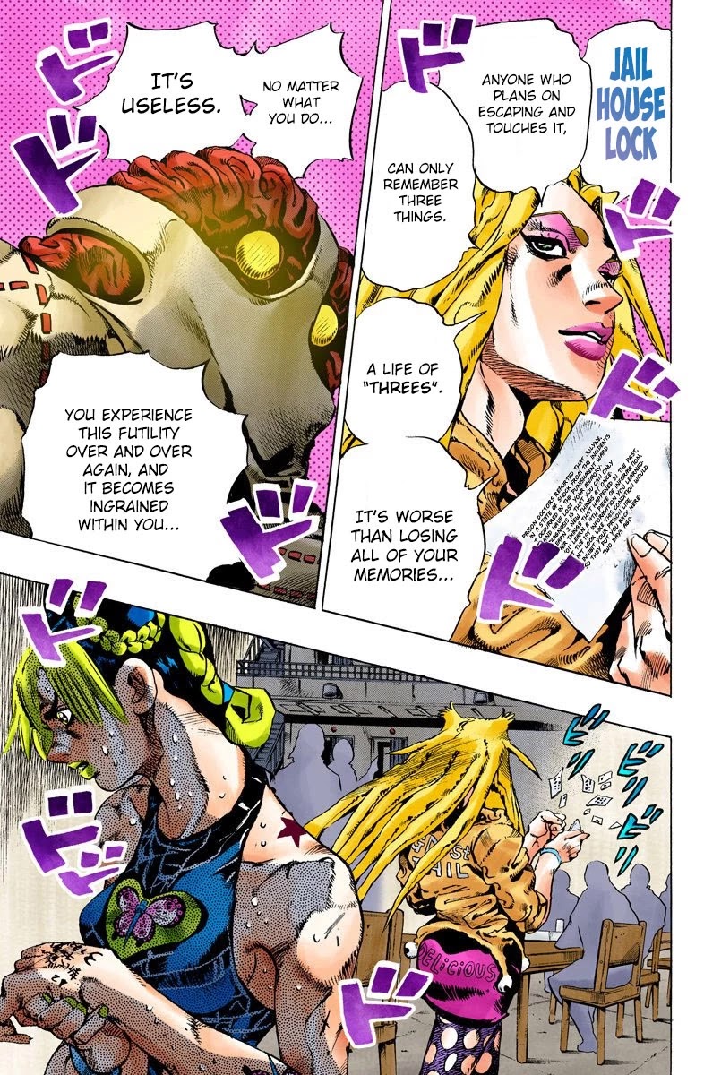 JoJo's Bizarre Adventure Part 6 - Stone Ocean (Official Colored) Chapter 98 page 14 - Chapter 98: Jail House Lock! Part 3