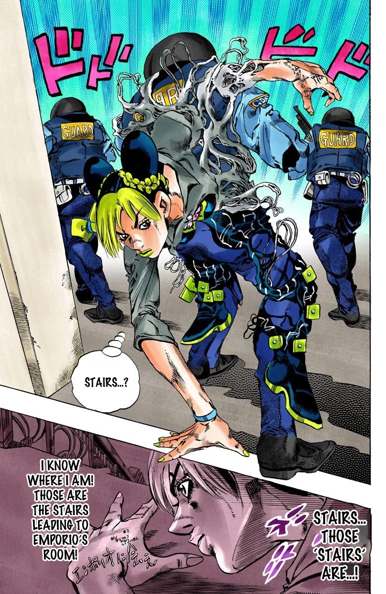 JoJo's Bizarre Adventure Part 6 - Stone Ocean (Official Colored) Chapter 99 page 15 - Chapter 99: Jail House Lock! Part 4