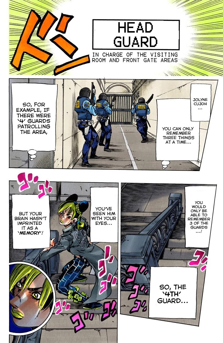 JoJo's Bizarre Adventure Part 6 - Stone Ocean (Official Colored) Chapter 99 page 18 - Chapter 99: Jail House Lock! Part 4