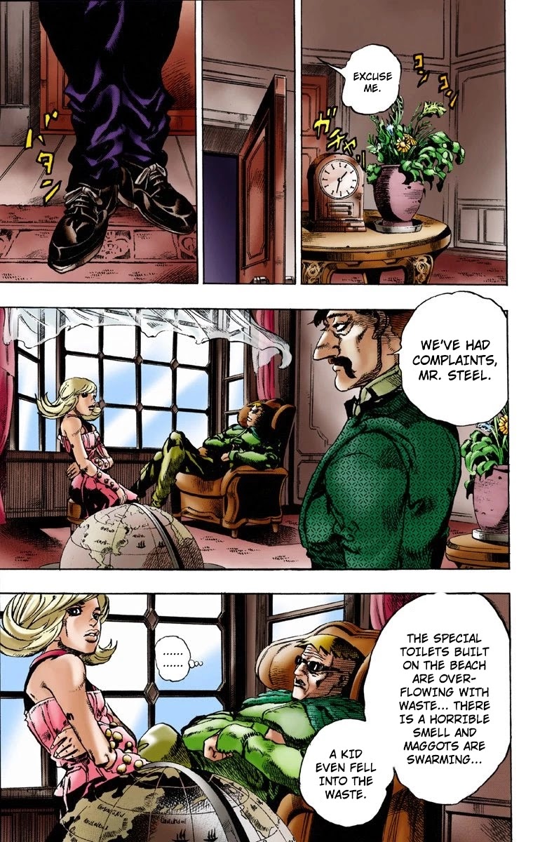 JoJo's Bizarre Adventure Part 7 - Steel Ball Run (Official Colored) Chapter 1 page 23 - Chapter 1: The Steel Ball Run Press Conference