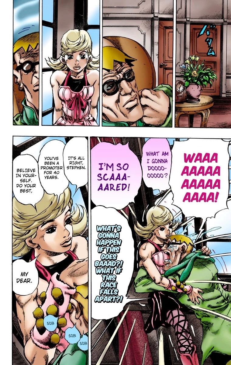 JoJo's Bizarre Adventure Part 7 - Steel Ball Run (Official Colored) Chapter 1 page 28 - Chapter 1: The Steel Ball Run Press Conference