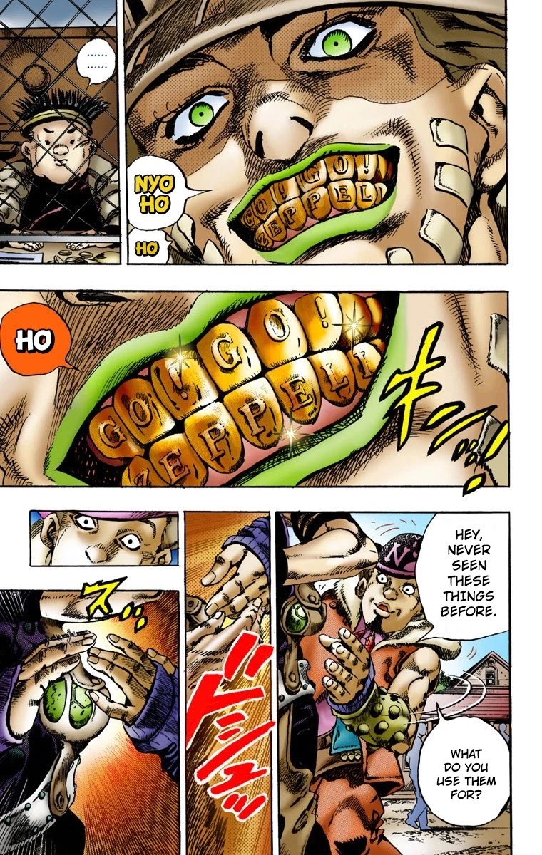 JoJo's Bizarre Adventure Part 7 - Steel Ball Run (Official Colored) Chapter 1 page 42 - Chapter 1: The Steel Ball Run Press Conference