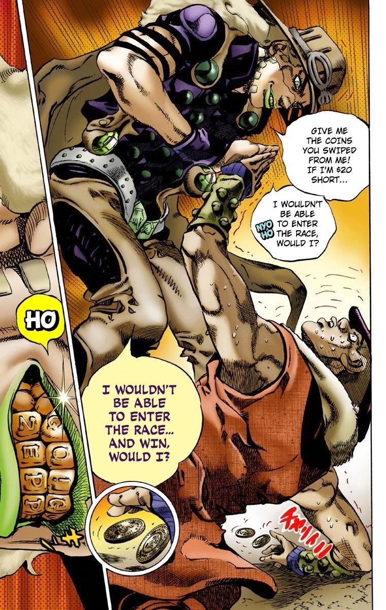 JoJo's Bizarre Adventure Part 7 - Steel Ball Run (Official Colored) Chapter 1 page 46 - Chapter 1: The Steel Ball Run Press Conference