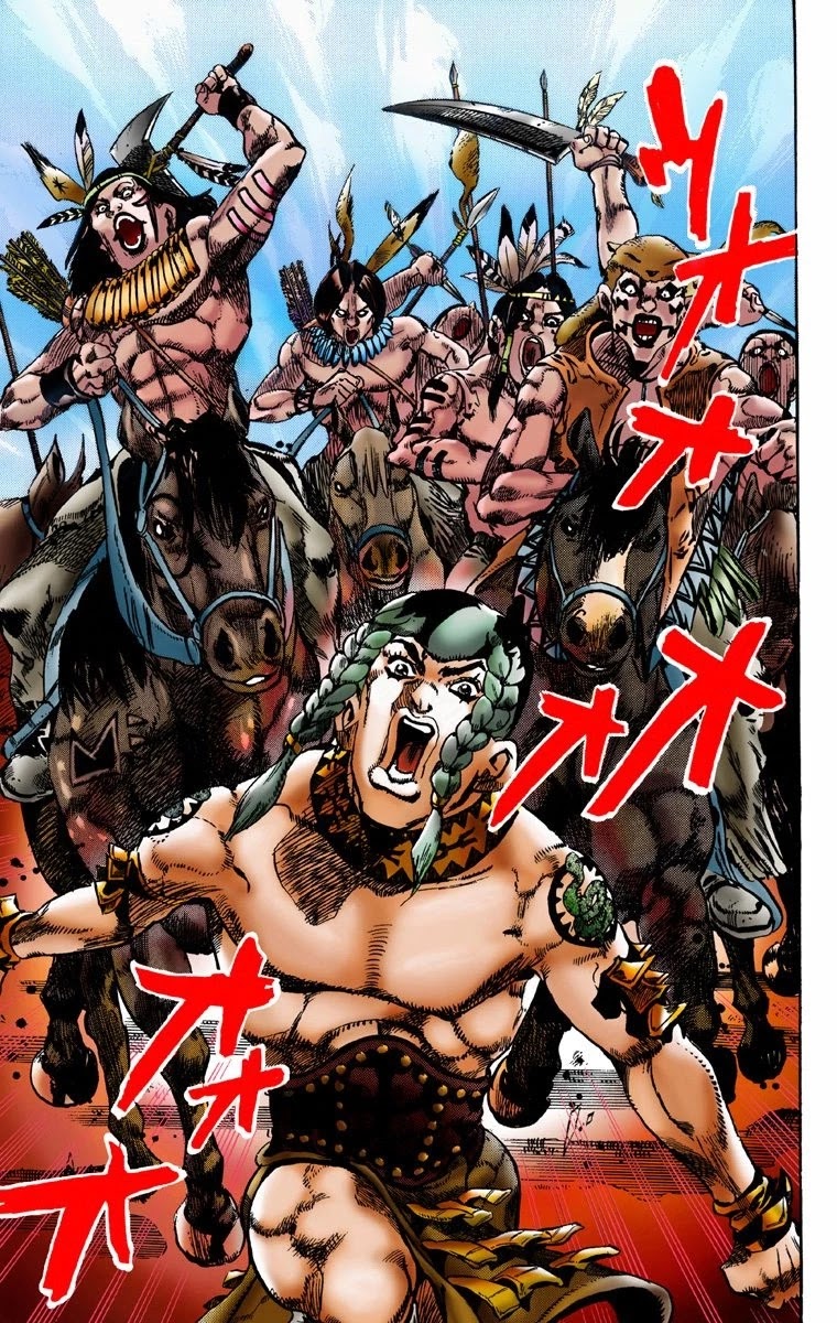 JoJo's Bizarre Adventure Part 7 - Steel Ball Run (Official Colored) Chapter 1 page 6 - Chapter 1: The Steel Ball Run Press Conference