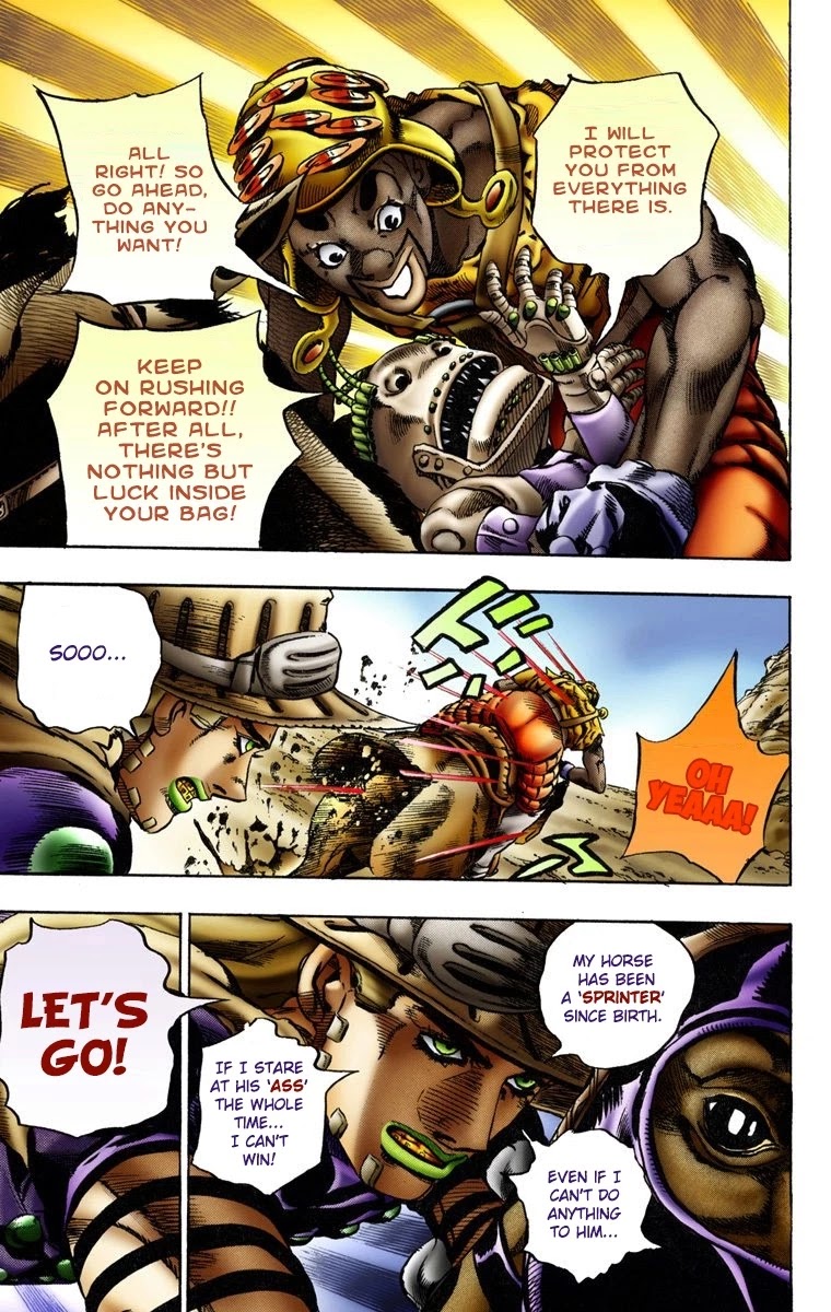 JoJo's Bizarre Adventure Part 7 - Steel Ball Run (Official Colored) Chapter 10 page 13 - Chapter 10: Final Straight 2000 Meters Left