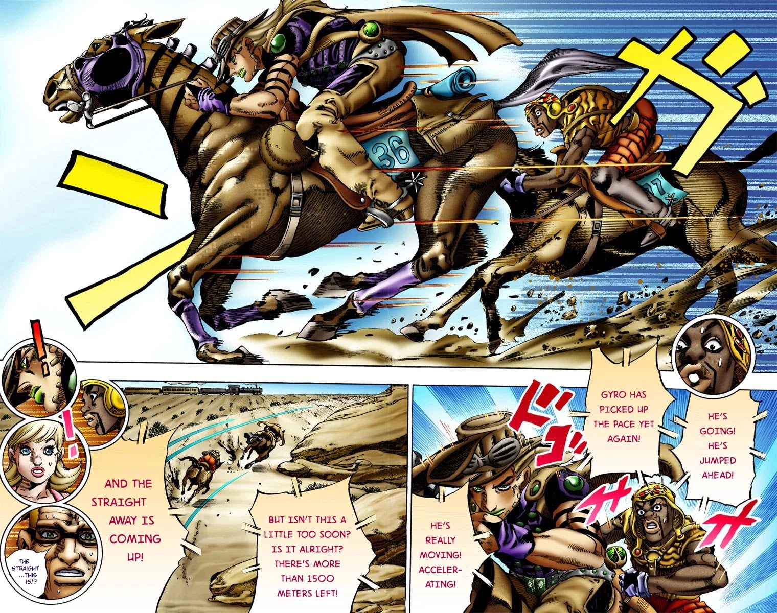 JoJo's Bizarre Adventure Part 7 - Steel Ball Run (Official Colored) Chapter 10 page 14 - Chapter 10: Final Straight 2000 Meters Left