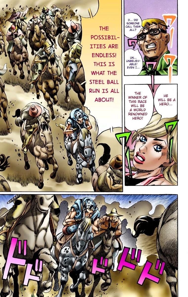 JoJo's Bizarre Adventure Part 7 - Steel Ball Run (Official Colored) Chapter 10 page 17 - Chapter 10: Final Straight 2000 Meters Left
