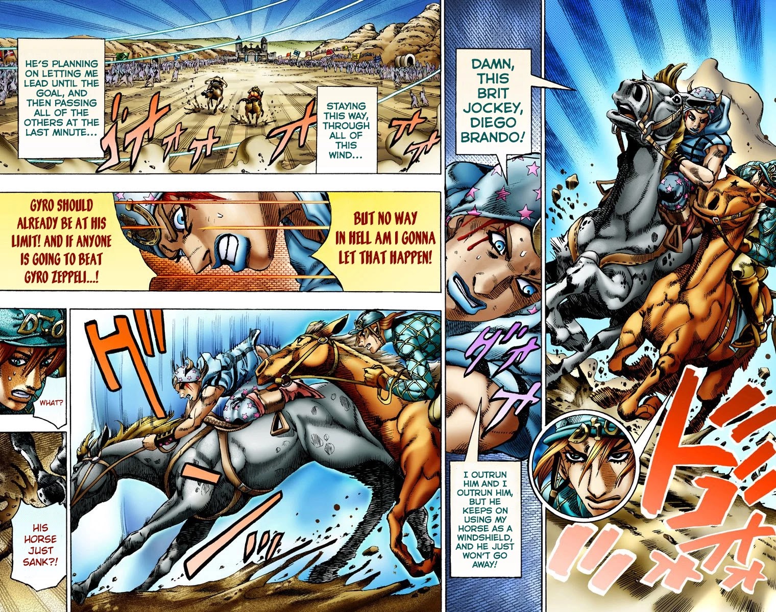 JoJo's Bizarre Adventure Part 7 - Steel Ball Run (Official Colored) Chapter 11 page 4 - Chapter 11: The Final Stretch 1000 Meters Left