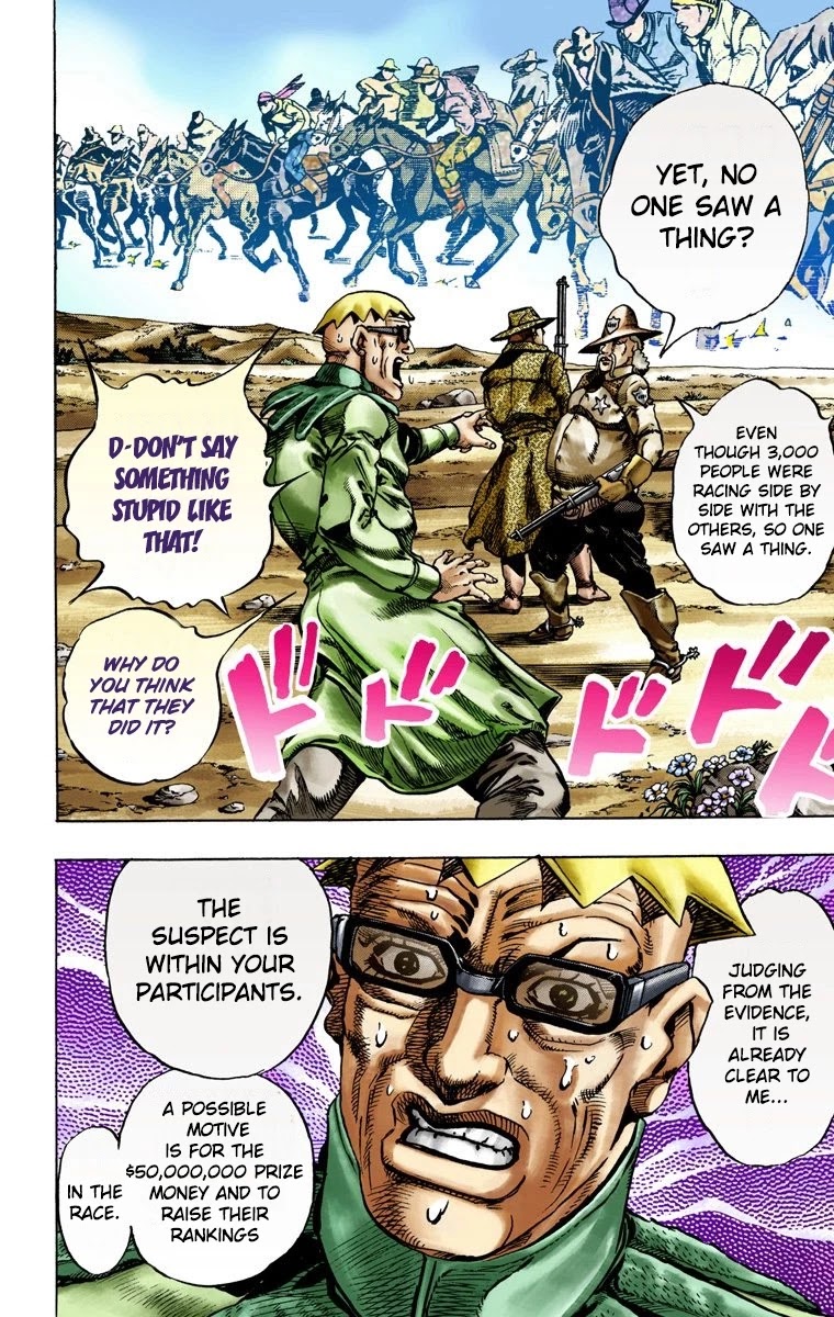 JoJo's Bizarre Adventure Part 7 - Steel Ball Run (Official Colored) Chapter 12 page 35 - Chapter 12: First Stage Disqualified From Victory