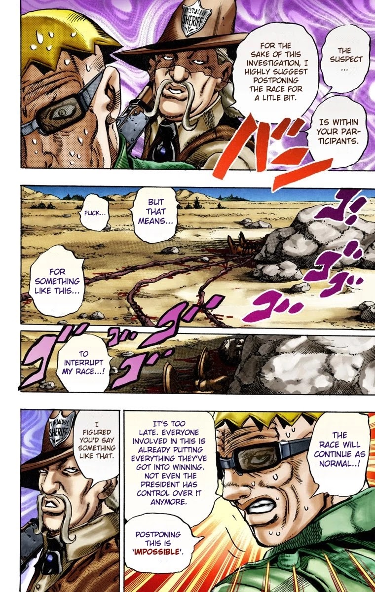 JoJo's Bizarre Adventure Part 7 - Steel Ball Run (Official Colored) Chapter 13 page 3 - Chapter 13: The Sheriff's Request to Mountain Tim