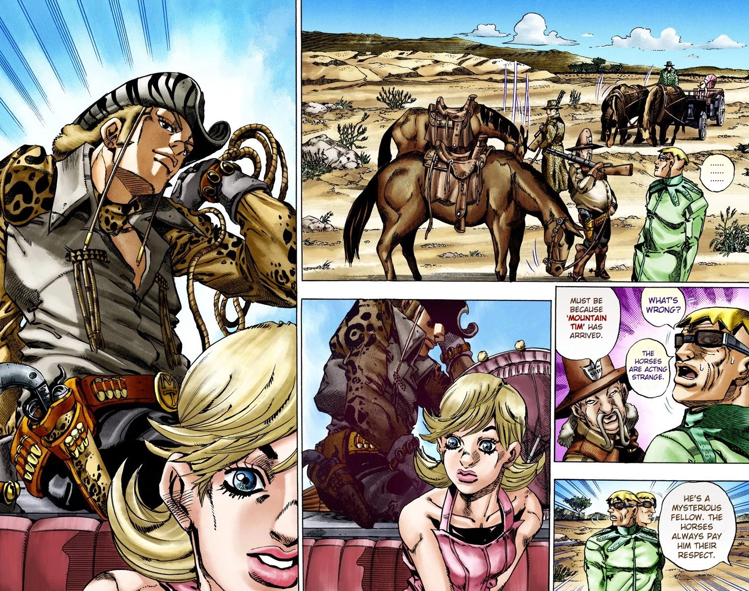 JoJo's Bizarre Adventure Part 7 - Steel Ball Run (Official Colored) Chapter 13 page 5 - Chapter 13: The Sheriff's Request to Mountain Tim