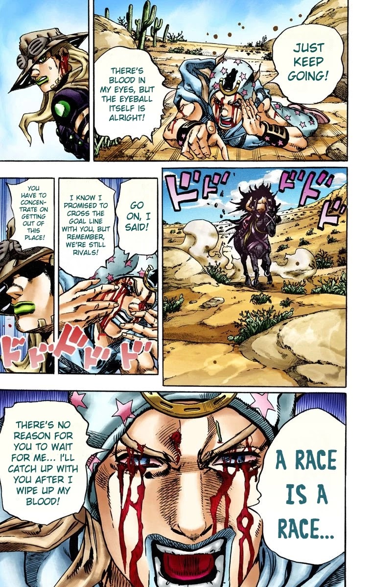 JoJo's Bizarre Adventure Part 7 - Steel Ball Run (Official Colored) Chapter 14 page 19 - Chapter 14: Across the Arizona Desert- Continuing Along the Shortest Route