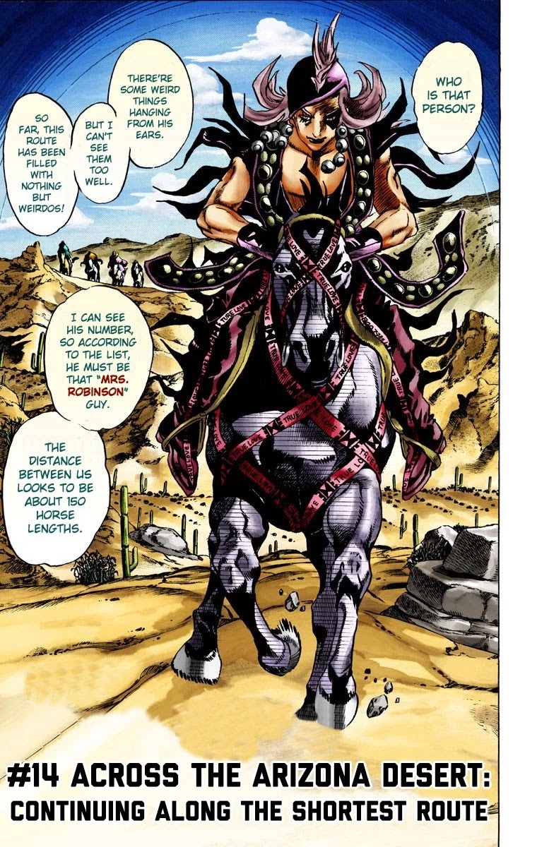 JoJo's Bizarre Adventure Part 7 - Steel Ball Run (Official Colored) Chapter 14 page 2 - Chapter 14: Across the Arizona Desert- Continuing Along the Shortest Route