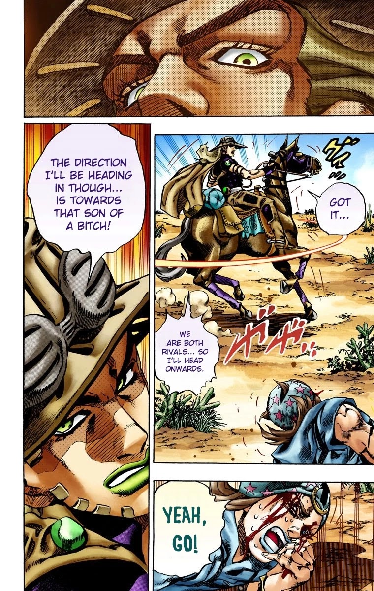 JoJo's Bizarre Adventure Part 7 - Steel Ball Run (Official Colored) Chapter 14 page 20 - Chapter 14: Across the Arizona Desert- Continuing Along the Shortest Route