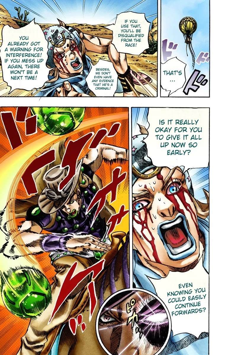 JoJo's Bizarre Adventure Part 7 - Steel Ball Run (Official Colored) Chapter 14 page 23 - Chapter 14: Across the Arizona Desert- Continuing Along the Shortest Route