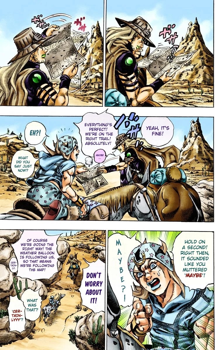 JoJo's Bizarre Adventure Part 7 - Steel Ball Run (Official Colored) Chapter 14 page 4 - Chapter 14: Across the Arizona Desert- Continuing Along the Shortest Route