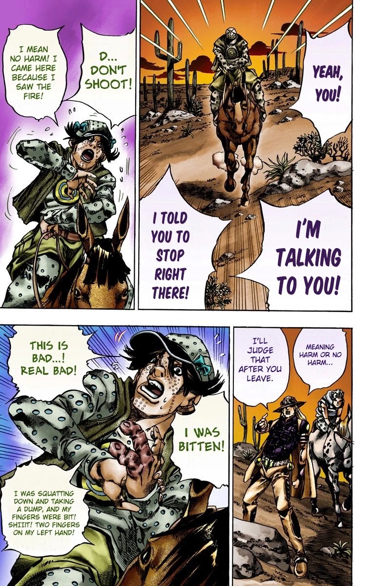 JoJo's Bizarre Adventure Part 7 - Steel Ball Run (Official Colored) Chapter 15 page 16 - Chapter 15: The Desert Born Outlaws Part 1