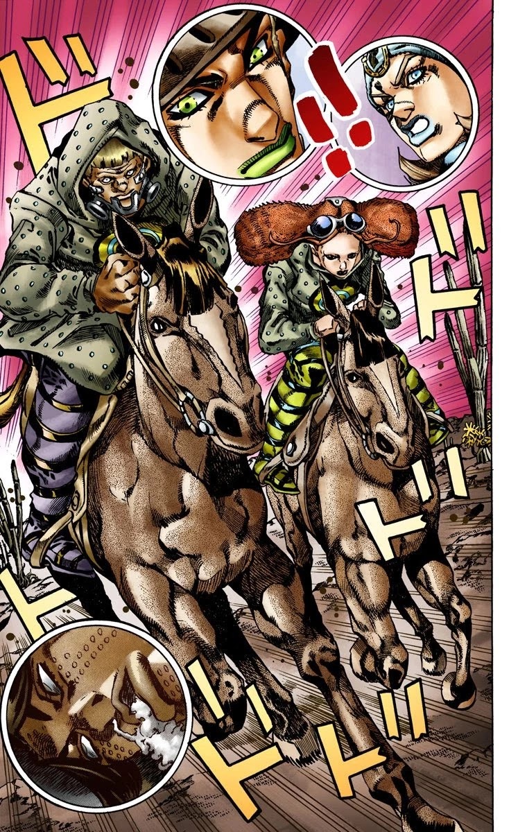 JoJo's Bizarre Adventure Part 7 - Steel Ball Run (Official Colored) Chapter 15 page 27 - Chapter 15: The Desert Born Outlaws Part 1