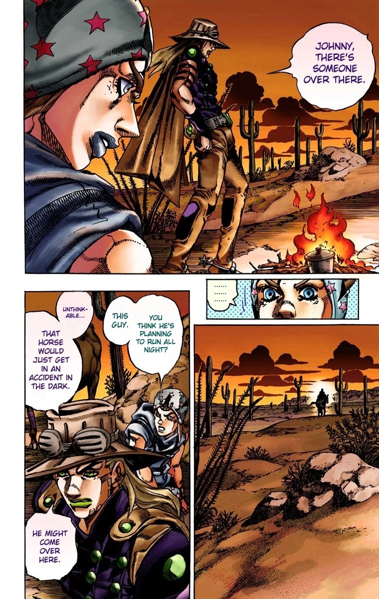 JoJo's Bizarre Adventure Part 7 - Steel Ball Run (Official Colored) Chapter 15 page 9 - Chapter 15: The Desert Born Outlaws Part 1