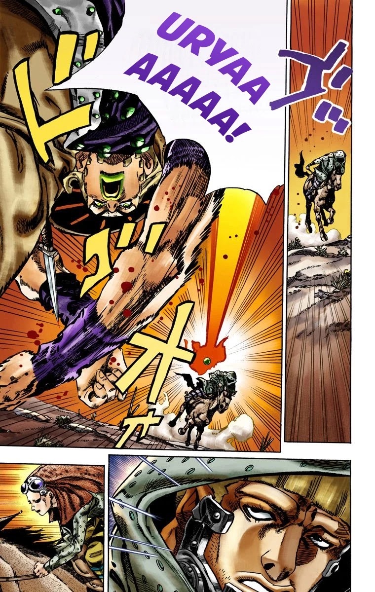JoJo's Bizarre Adventure Part 7 - Steel Ball Run (Official Colored) Chapter 16 page 12 - Chapter 16: The Desert Born Outlaws Part 2