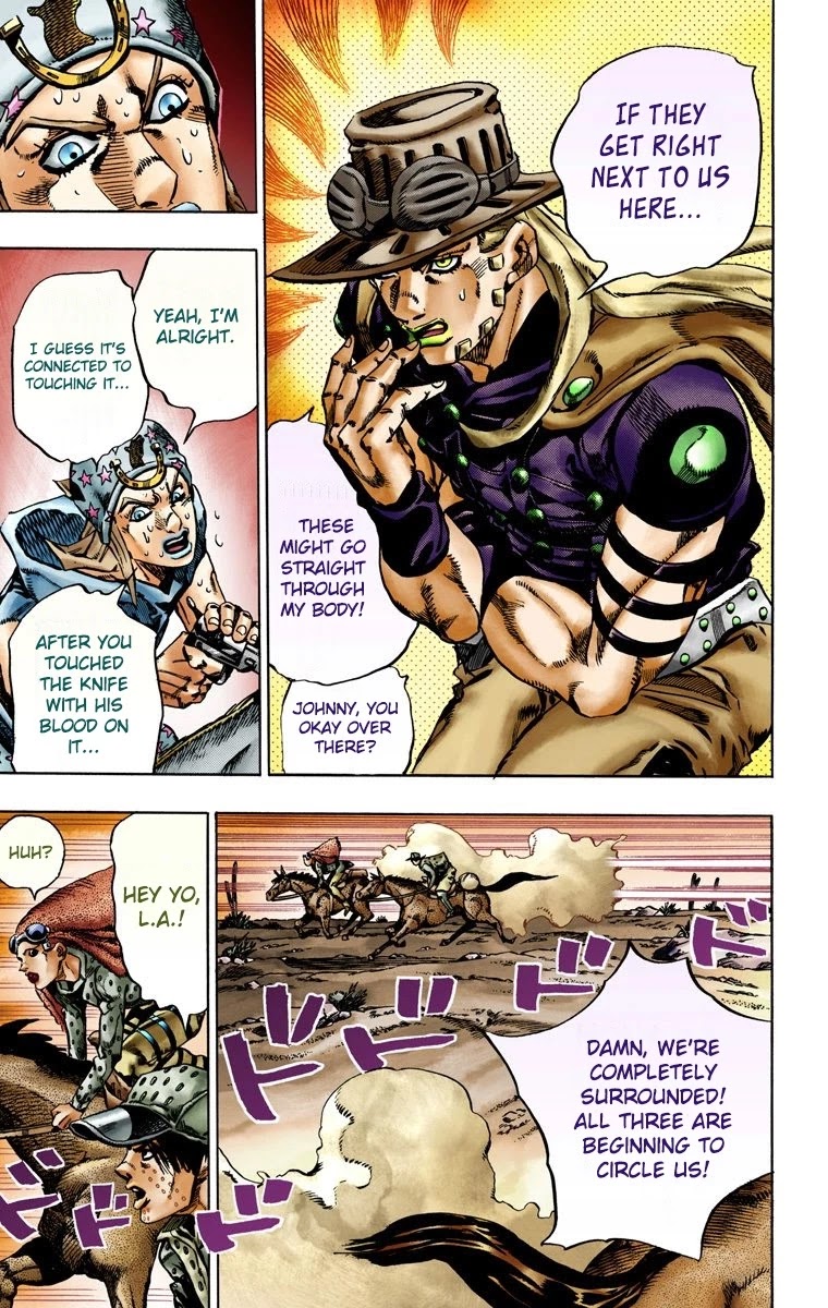 JoJo's Bizarre Adventure Part 7 - Steel Ball Run (Official Colored) Chapter 16 page 19 - Chapter 16: The Desert Born Outlaws Part 2