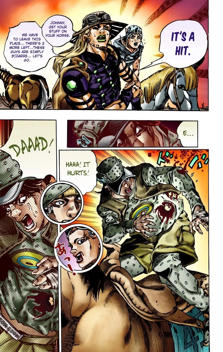 JoJo's Bizarre Adventure Part 7 - Steel Ball Run (Official Colored) Chapter 16 page 26 - Chapter 16: The Desert Born Outlaws Part 2